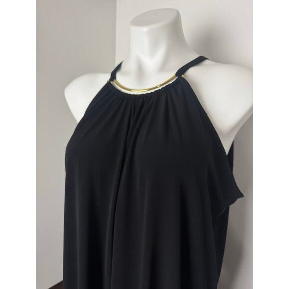 INC Black Halter with Gold Metal Detailed Neckline 1X NWT - Picture 4 of 11